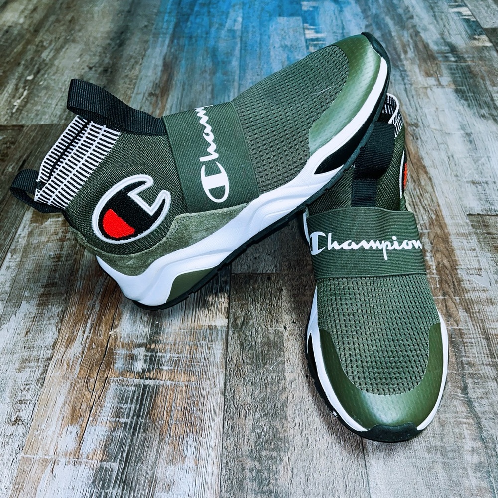 Champion Olive Green Slip-On Sneakers